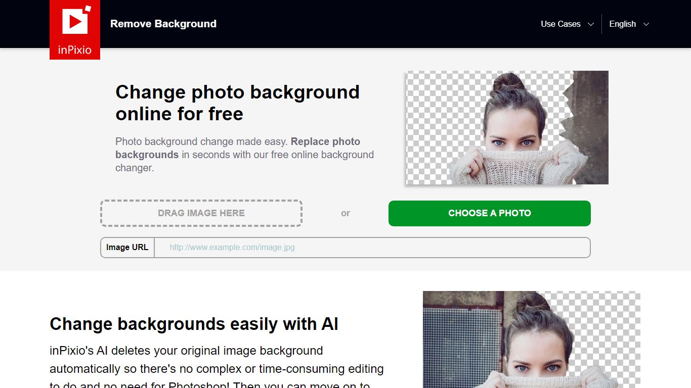 Change photo background online for free - inPixio